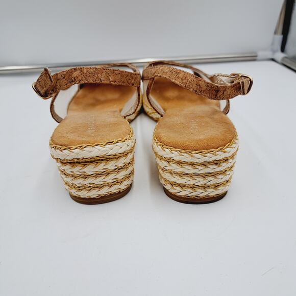 David Tate Portos 10M Brown Cork Espadrille Wedge Heel Slingback Sandals - Picture 5 of 9